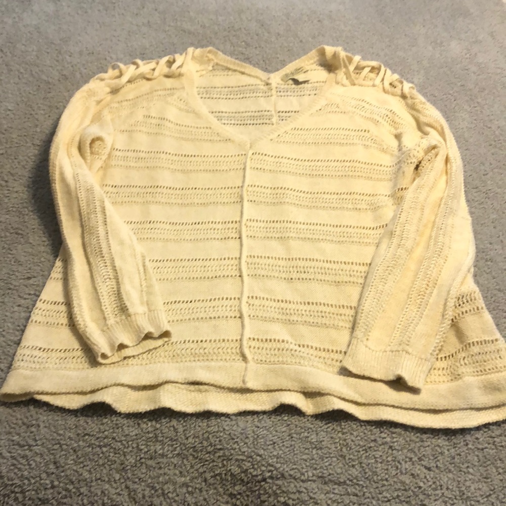 Lucky Brand cotton cream light sweater L